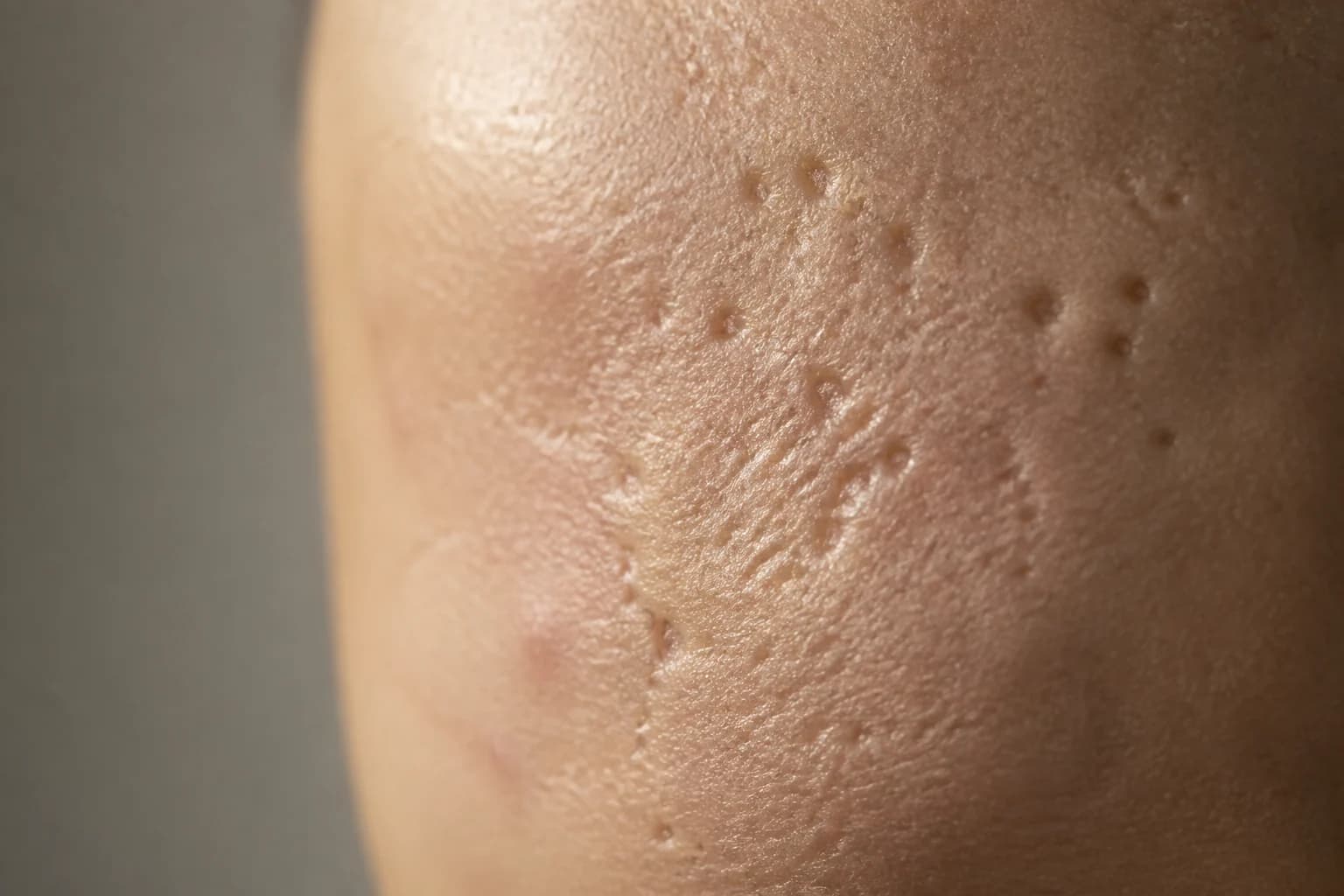 acne scars raking light